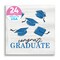 Big Dot of Happiness Blue Graduation Napkins, Congrats Graduate Supplies, Royal Blue Printing on White 3-Ply Paper Beverage Cocktail Napkins - 24 Ct